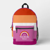 Sac À Dos Imprimé Drapeau de la fierté lesbienne et arc-en-ciel avec (Recto)