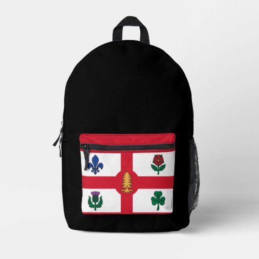 Sac À Dos Imprimé Drapeau de Montréal, Québec (Recto)