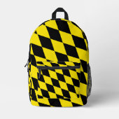 Sac À Dos Imprimé Drapeau diamant Bavière noir et jaune (Recto)