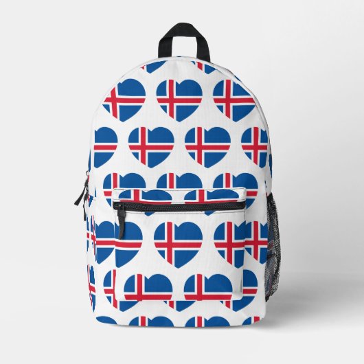 Sac À Dos Imprimé Drapeau du cœur de l'Islande (Recto)