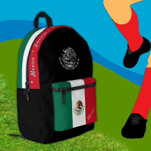 Sac À Dos Imprimé Drapeau mexicain, Mexique, noir patriote
