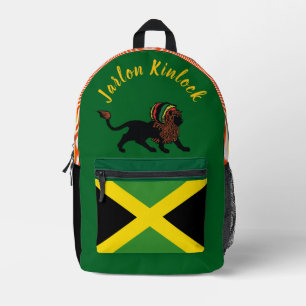 Sac À Dos Imprimé Drapeau noir Rasta Lion Jamaïque Design