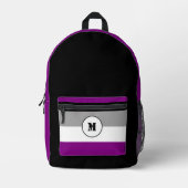 Sac À Dos Imprimé Drapeau personnalisé d'asexualité (Recto)