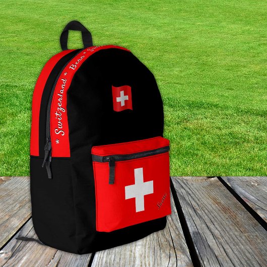 Sac À Dos Imprimé Drapeau suisse, Suisse, patriote noir