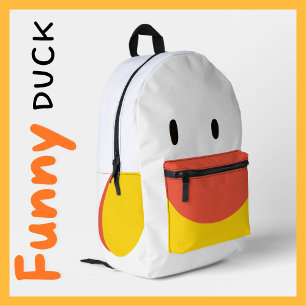 Sac À Dos Imprimé Drôle Canard Blanc Orange Jaune Mange Animal