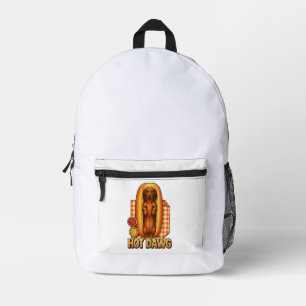Sac À Dos Imprimé Drôle de Dackel Chien drôle Parodie de Hot Dog Cut