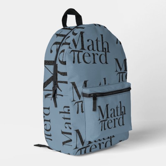 Sac À Dos Imprimé Drôle Pi Math Nerd Prof de Science Gris Bleu (Coin arrière gauche)