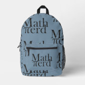 Sac À Dos Imprimé Drôle Pi Math Nerd Prof de Science Gris Bleu (Recto)