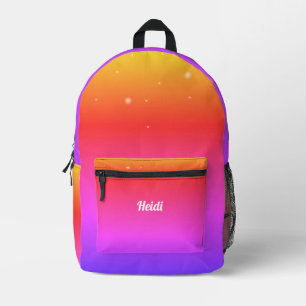sac à dos imprimé du nom de la fille personnalisée