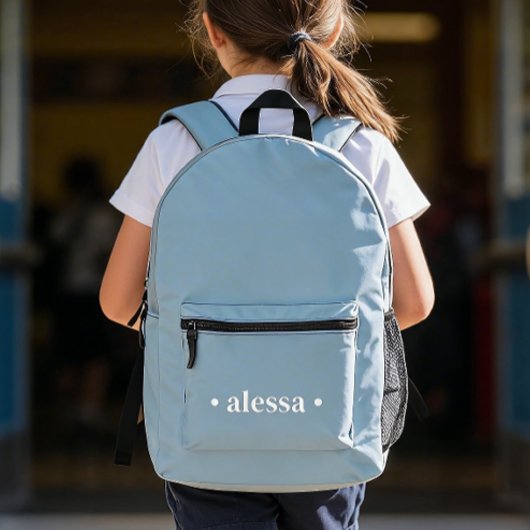 Sac À Dos Imprimé Dusty Blue Modern Personalized Kids Backpack