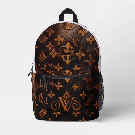 Sac À Dos Imprimé "Earth Elegance Brown Designer Fourre-tout" (Recto)