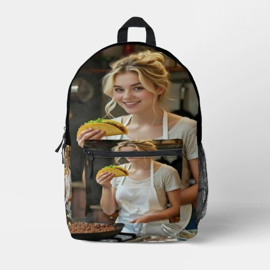 Sac À Dos Imprimé Eating Tacos Photo Personalize Customize (Recto)