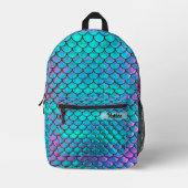 Sac À Dos Imprimé échelle de sirène d'iridescence simulée (Recto)