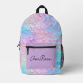 Sac À Dos Imprimé Échelle de sirène Iridescendante mignonne personna (Recto)