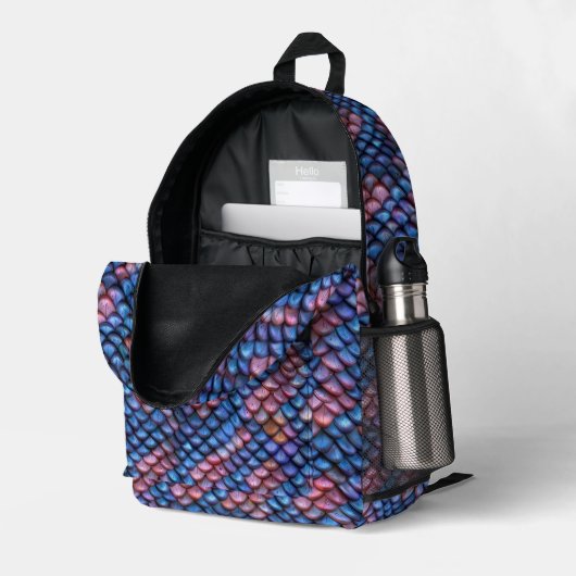 Sac À Dos Imprimé Échelles de sirène (Coin arrière droit (ouvert))