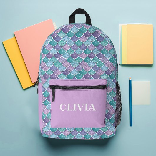 Sac À Dos Imprimé Échelles de sirène personnalisées