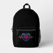 Sac À Dos Imprimé Echo Tech | Bouton | EKG (Recto)