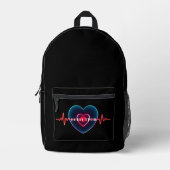 Sac À Dos Imprimé Echo Tech | Bouton | EKG (Recto)
