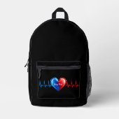 Sac À Dos Imprimé Écho Tech - Sonographe Cardiaque (Recto)