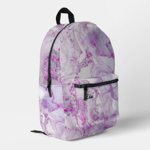 Sac À Dos Imprimé éclaboussure d'encre lilas
