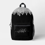 Sac À Dos Imprimé Éclairage noir et gris argenté (Recto)