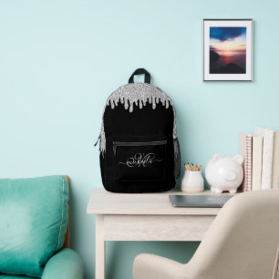 Sac À Dos Imprimé Éclairage noir et gris argenté
