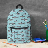 Sac À Dos Imprimé École bleue des requins cool