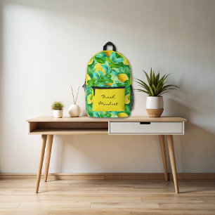 Sac À Dos Imprimé École d'aquarelle de citron frais