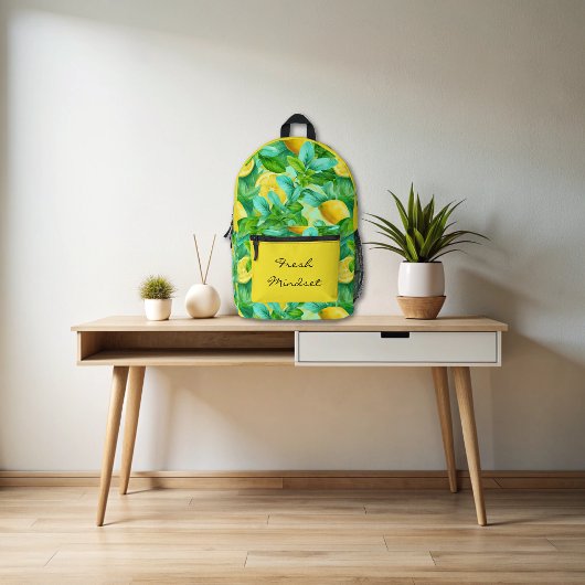 Sac À Dos Imprimé École d'aquarelle de citron frais