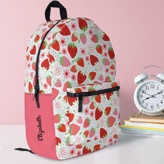 Sac À Dos Imprimé École de filles aux fraises rouges mignonnes