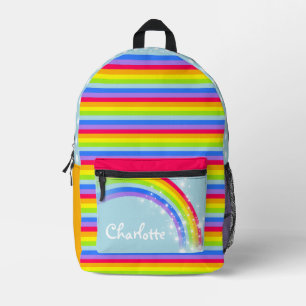 Sac À Dos Imprimé Ecole personnalisée arc-en-ciel bleu enfants