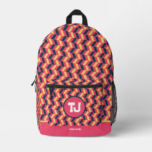 Sac À Dos Imprimé École personnalisée rose moderne