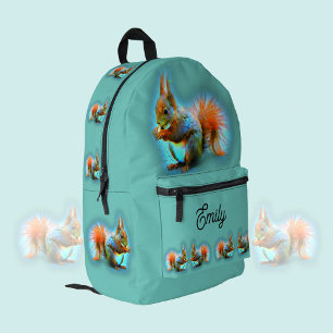 Sac À Dos Imprimé Écureuil dans le style moderne, mignon personnalis