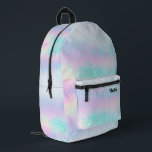 Sac À Dos Imprimé effet de verre holographique<br><div class="desc">sac à dos arrière - plan pastel</div>