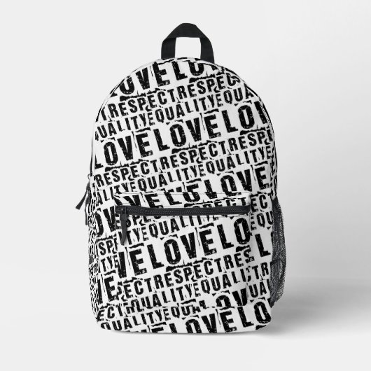 Sac À Dos Imprimé Égalité Amour et respect Mois de la fierté (Recto)