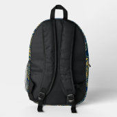 Sac À Dos Imprimé Élégance Bleu Doré (Verso)