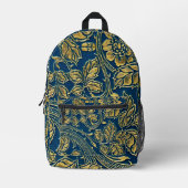 Sac À Dos Imprimé Élégance de Fleur d'Or (Recto)