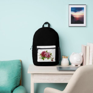 Sac À Dos Imprimé Élégance Rose Vintage