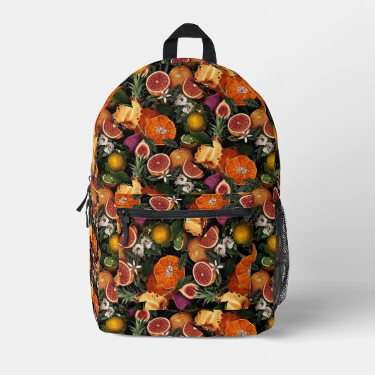 Sac À Dos Imprimé Élégant agrumes jaunes oranges fruits motif (Recto)