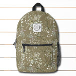Sac À Dos Imprimé Elégant aquarelle Floral Ajouter logo Entreprise<br><div class="desc">Elégant Aquarelle Floral Ajouter Logo Sac à dos d'entreprise dispose d'un élégant motif aquarelle floral dans les tons vert et blanc avec votre logo d'entreprise personnalisé. Parfait pour les cadeaux d'entreprise,  l'école,  les sports,  la salle de gym,  les voyages et plus encore. Conçu par ©2024 Evco Studio www.zazzle.com/store/evcostudio</div>