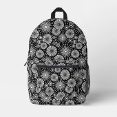Sac À Dos Imprimé Elegant Black White Geometric Flowers Starburst (Recto)