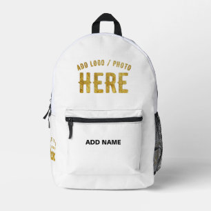 SAC À DOS IMPRIMÉ ÉLÉGANT BLANC PERSONNALISABLE MODERNE MARQUE VÉRIF