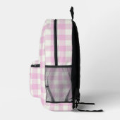 Sac À Dos Imprimé Élégant blanc rose en vichy lettre monogramme O (Droite)