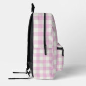 Sac À Dos Imprimé Élégant blanc rose en vichy lettre monogramme V (Gauche)