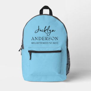 Sac À Dos Imprimé Élégant bleu clair Infirmière personnalisée