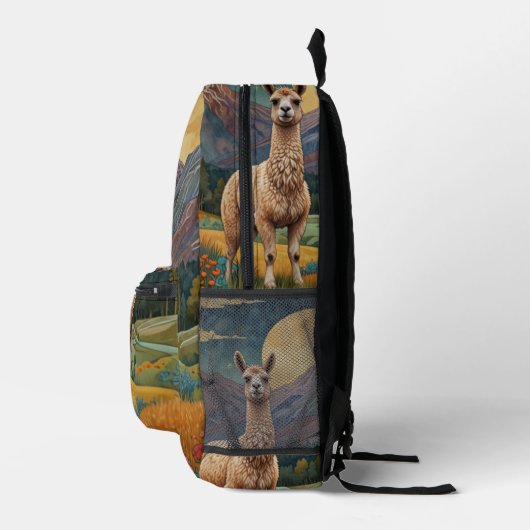 Sac À Dos Imprimé Élégant boho chic llama alpaca (Droite)