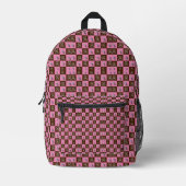 Sac À Dos Imprimé Élégant Chic Brown Plaid & Ours (Recto)
