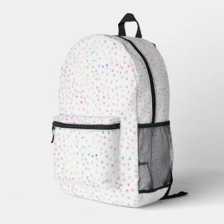 Sac À Dos Imprimé Élégant Dessin Blanc Paillettes Iridiscentes