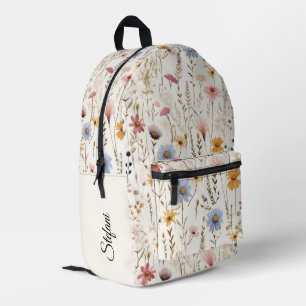 Sac À Dos Imprimé Élégant Floral Vintage Nom botanique