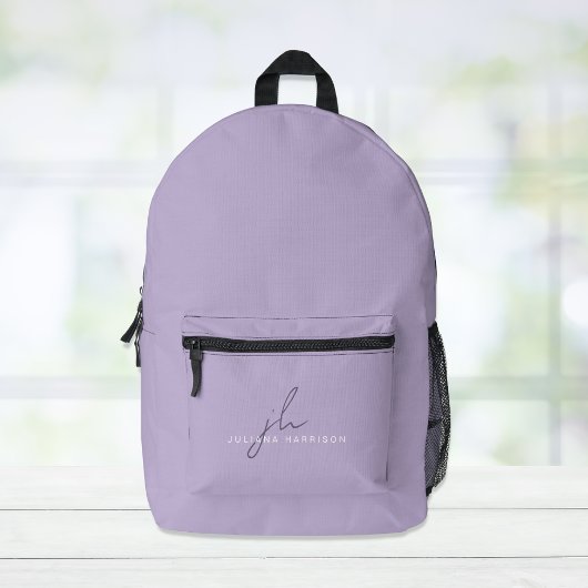 Sac À Dos Imprimé Élégant Lavande Purple Personnalisé